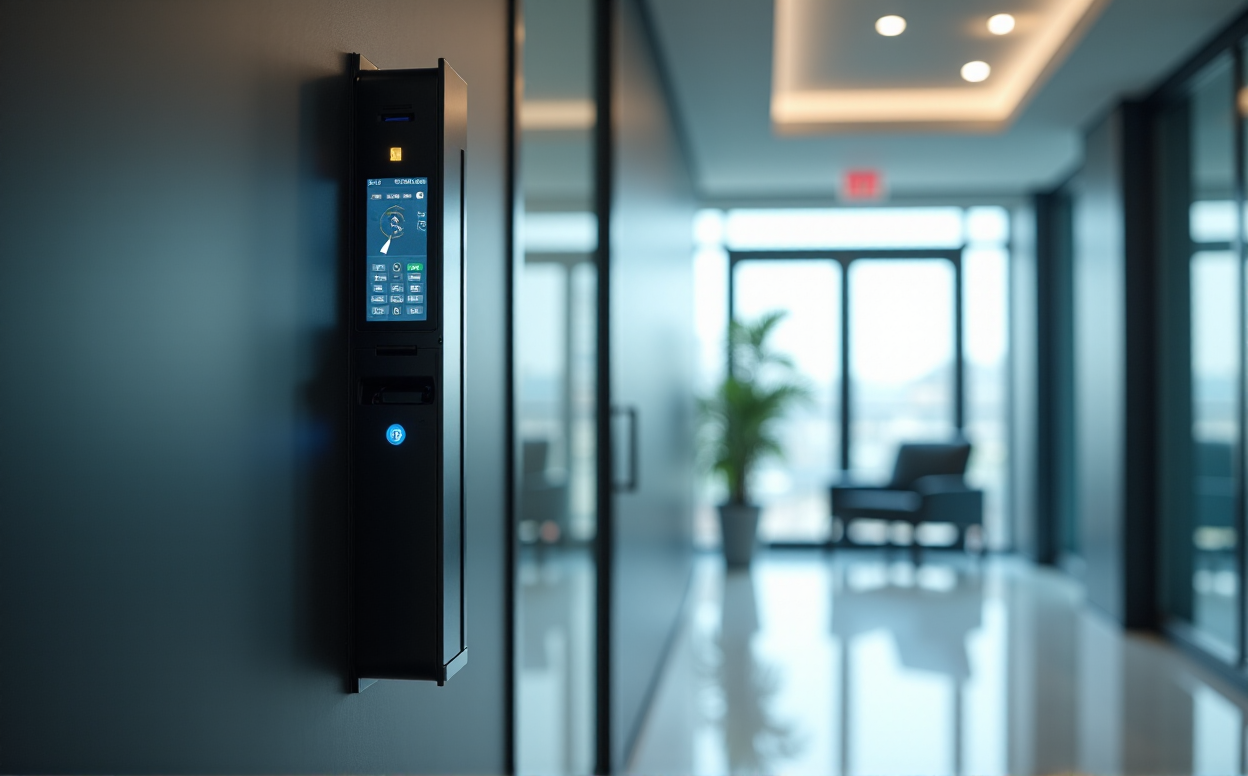 Technician providing support for access control